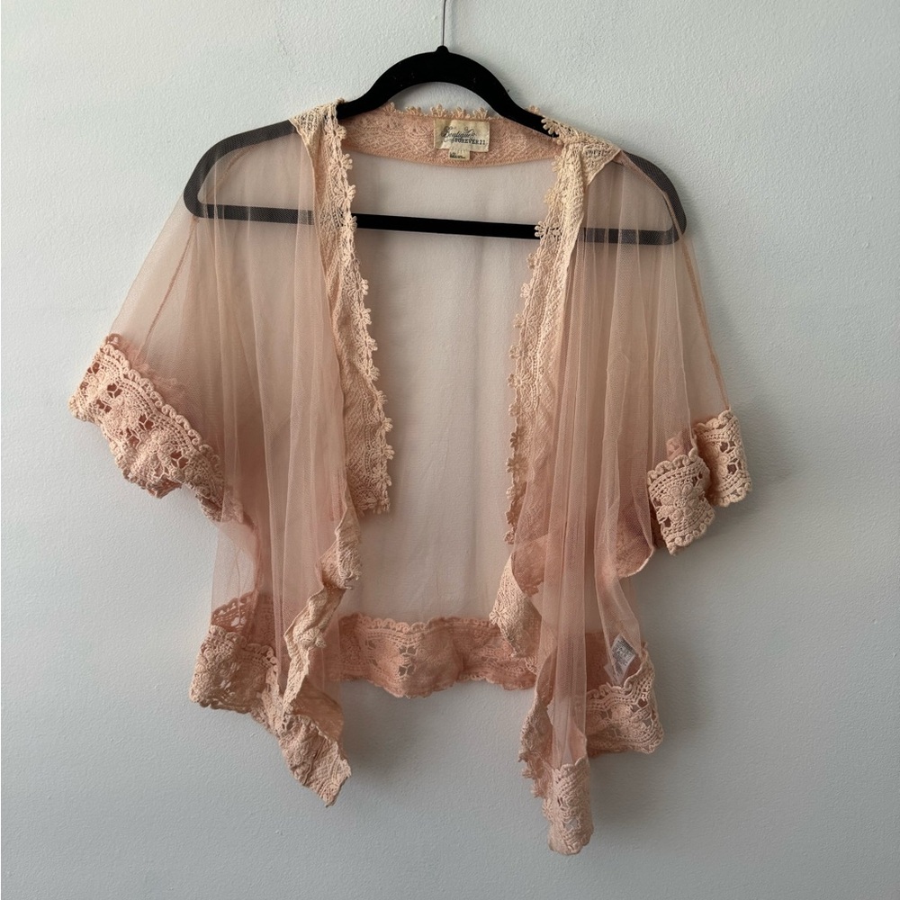Mesh sheer top with crochet detailing